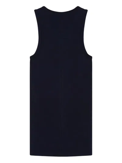 Tibi Racer-back Design Tank Top In Black