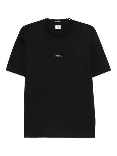 C.p. Company Crew Neck T-shirt With Logo Cp Company In Black