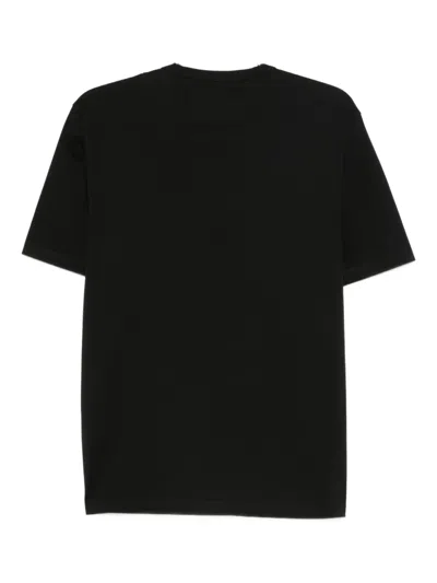 C.p. Company Crew Neck T-shirt With Logo Cp Company In Black