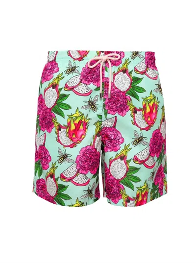 Lia Sahara Men's Patterned Swim Shorts In Pitaya In Multi