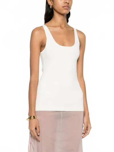 Totême Toteme Women Cotton Ribbed Knit Tank Top In White