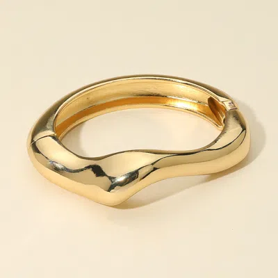 Fashnzfab Metal Organic Shape Hinged Bangle Bracelet Gold In Gold