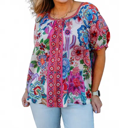 Johnny Was Avah Button Down Shirt Kallie In Multi In Multi