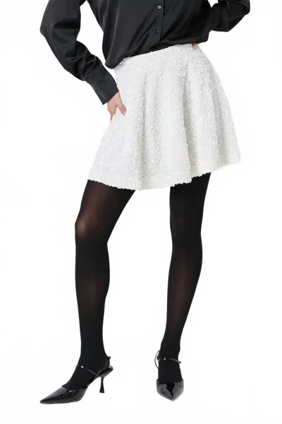 Endless Rose Sequins Mini Skirt In Ivory In Multi