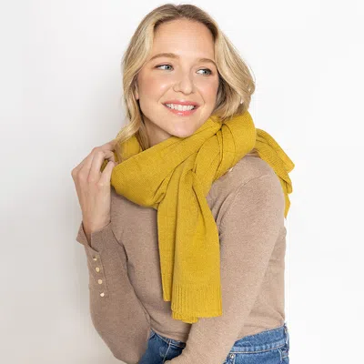Truedames Solid Knit Scarf In Yellow