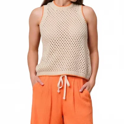 Sundry Mesh Tank Sweater In Taupe In Gray