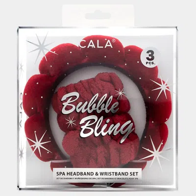 Fashnzfab 3pcs - Spa Headband & Wristband Set In Red