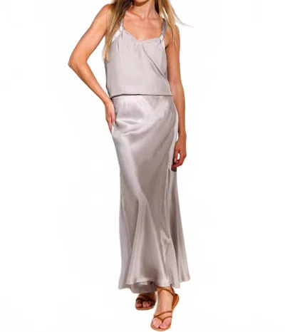 Go By Go Silk Go Sheer Joy Skirt In Sand In Silver