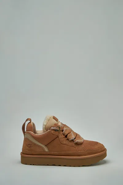 Ugg Low-profile Brown Sneakers With Suede And Nylon Upper In Brown