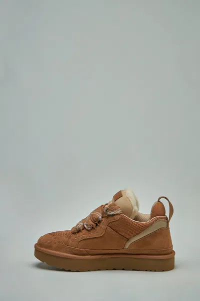Ugg Low-profile Brown Sneakers With Suede And Nylon Upper In Brown