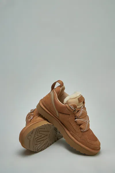 Ugg Low-profile Brown Sneakers With Suede And Nylon Upper In Brown