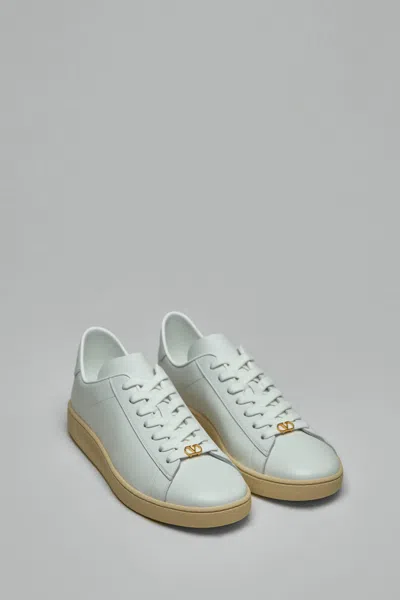 Valentino Garavani Royco Sneaker In Nappa Calfskin In White