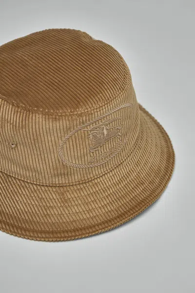 Burberry Knight Stamp Corduroy Bucket Hat In Green