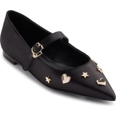 Karl Lagerfeld Women's Veyda Mary Jane Pointed Toe Flats In Black