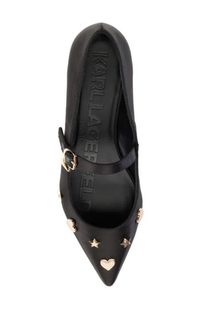Karl Lagerfeld Women's Veyda Mary Jane Pointed Toe Flats In Black