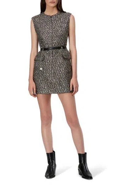 Rag & Bone Tina Linton Wool Blend Metallic Tweed Minidress In Gray