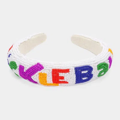 Fashnzfab Pickleball Message Beaded Headband In Multi