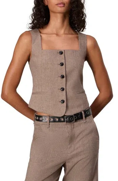 Rag & Bone Womens Camelpld Mariana Square-neck Wool-blend Waistcoat In Brown