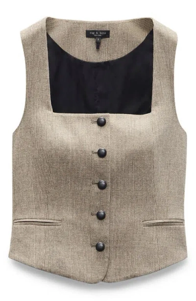 Rag & Bone Womens Camelpld Mariana Square-neck Wool-blend Waistcoat In Brown