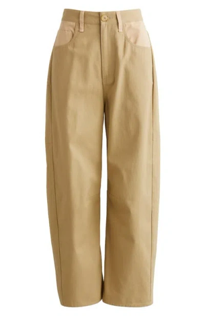Rag & Bone Charlie High Waist Barrel Leg Pants In Brown