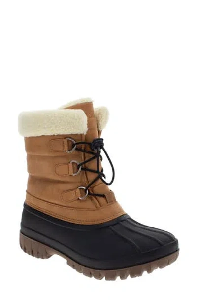 Chooka Cold Weather Faux Shearling Lined Snow Boot In Brown