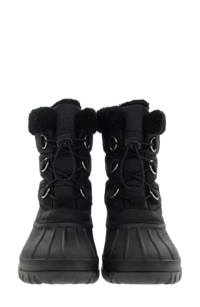 Chooka Cold Weather Faux Shearling Lined Snow Boot In Black