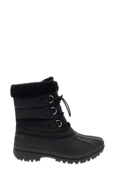 Chooka Cold Weather Faux Shearling Lined Snow Boot In Black