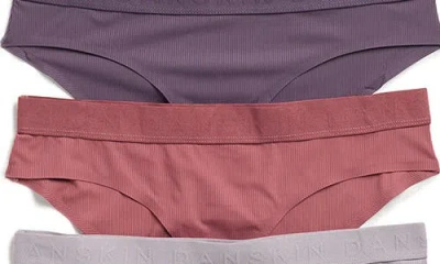 Danskin Assorted 5-pack Bonded Microfiber Ribbed Hipster Briefs In Multi