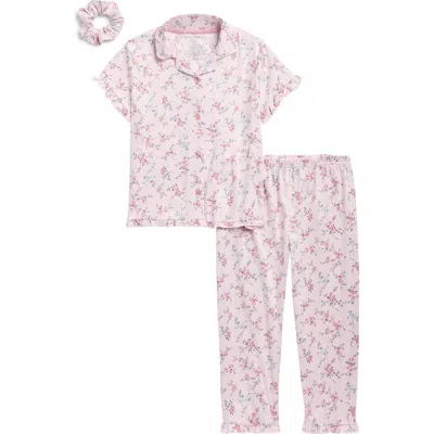 Laura Ashley Velour Two-piece Pajamas & Scrunchie Set In Pink