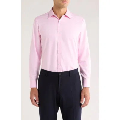 Tom Baine Stripe Jacquard Button-up Shirt In Pink