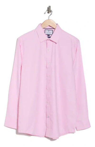 Tom Baine Stripe Jacquard Button-up Shirt In Pink