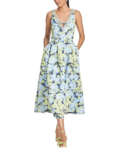 Sachin & Babi Millie Floral-print Midi Dress In Gray