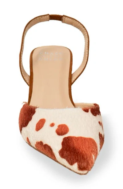 Chase & Chloe Chase And Chloe Arima Faux Fur Slingback Pump In Brown