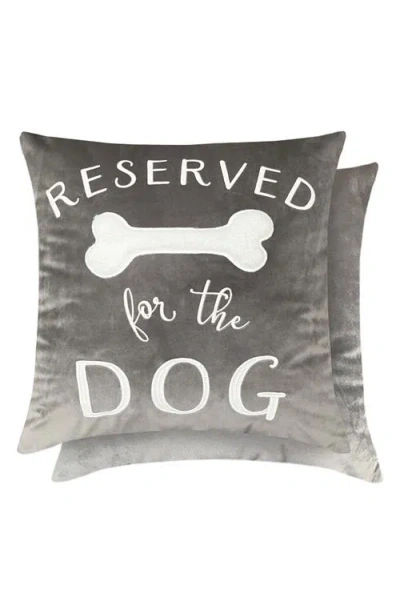 Studiochic Reserved For The Dog Square Accent Pillow In Gray