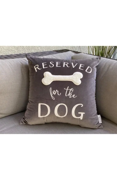 Studiochic Reserved For The Dog Square Accent Pillow In Gray