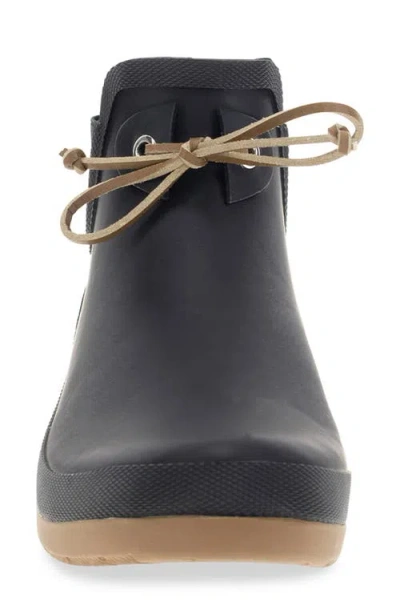 Chooka Downtown Tie Ankle Waterproof Rain Boot In Black