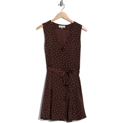 Wayf Polka Dot Minidress In Brown