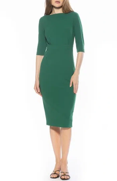 Alexia Admor Seraphina Boatneck Sheath Dress In Green