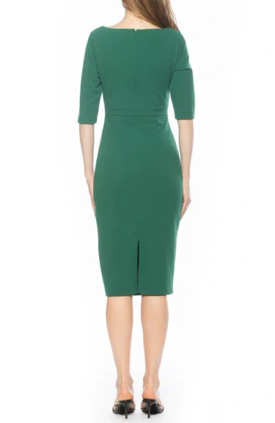 Alexia Admor Seraphina Boatneck Sheath Dress In Green