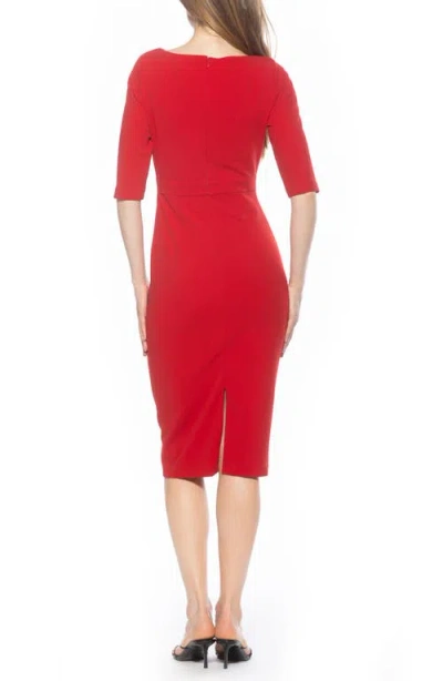 Alexia Admor Seraphina Boatneck Sheath Dress In Red