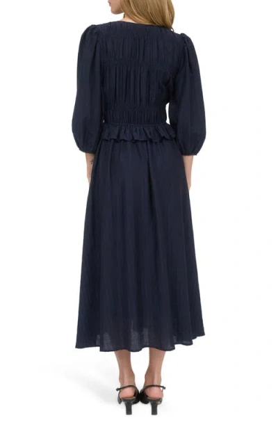August Sky Three-quarter Sleeve Maxi Dress In Blue