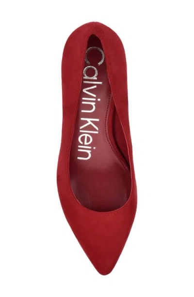 Calvin Klein Natalia Pointed Toe Flat In Red