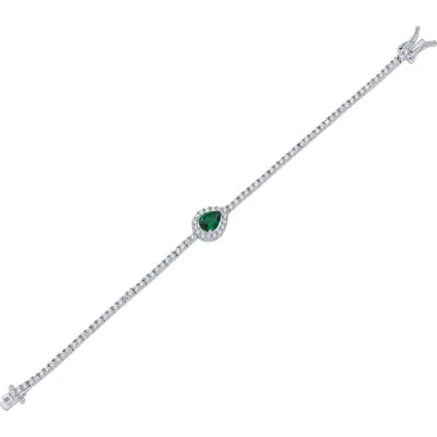 Cz By Kenneth Jay Lane Pear Cubic Zirconia Tennis Bracelet In Metallic