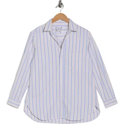 Frank & Eileen Boyfriend Cotton Button-up Shirt In Blue