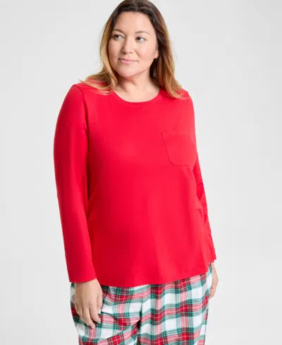 Holiday Lane 's Women's Plus Size Merry Plaid Crew Neck Matching Family Pajamas Set, Created For Macy's In Multi