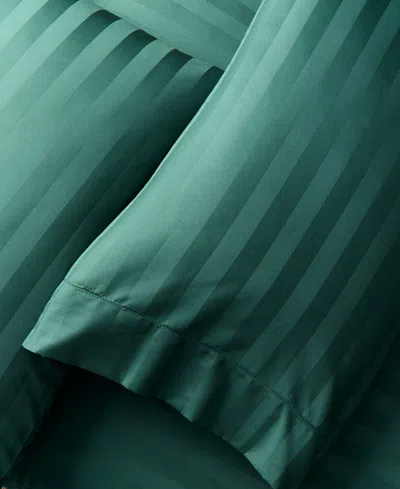 Charter Club 1.5" Stripe 550 Thread Count 100% Cotton Pillowcase Pair, Standard, Exclusively At Macy's In Green