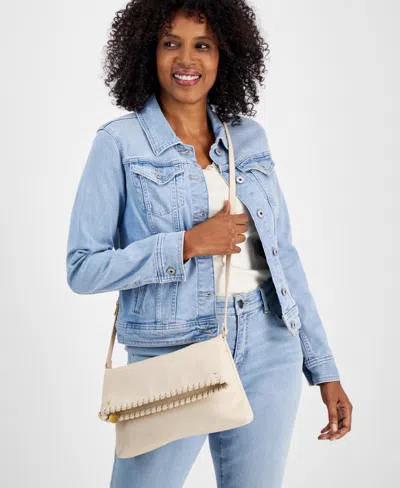 Style & Co . Whipstitch East West Flap Small Crossbody, Exclusively At Macy's In Neutral