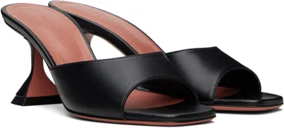 Amina Muaddi Black Nappa Leather Lupita 70 Slippers In Multi