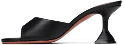 Amina Muaddi Black Nappa Leather Lupita 70 Slippers In Multi