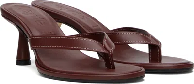 Aeyde Daphne Leather Pointed-toe High-heeled Sandals In Burgundy